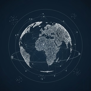 Een gestileerde wereldbol die de wereldwijde spreiding van de beste ETF voor een beginner symboliseert.